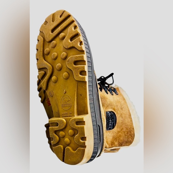 Sorel Brown and Black Ankle Boots with Fur Lining - Picture 5 of 5